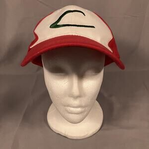Pokemon Ash Ketchum Trainer Hat Red White Adjustable Cosplay Cap Adult Unisex